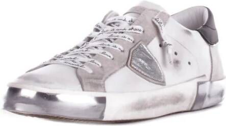 Philippe Model Witte Sneakers met Logo Detail