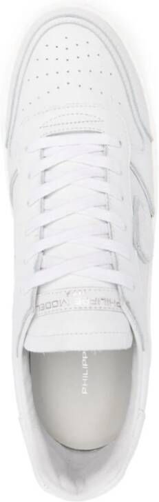 Philippe Model Witte Sneakers met Logo Patch White Heren