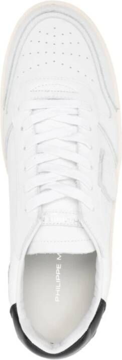 Philippe Model Witte Sneakers met Zwarte Hiel White Heren