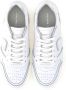 Philippe Model Witte Sneakers met Logo Patch en Contrasterende Hiel White Dames - Thumbnail 17