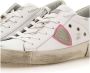 Philippe Model Prsx Witte Sneakers met Verouderd en Slangeneffect White Dames - Thumbnail 27