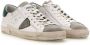 Philippe Model Witte lage sneakers met gebruikte behandeling en gekleurde randen White Heren - Thumbnail 12
