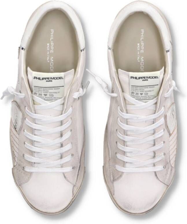 Philippe Model Witte Sneakers Vintage Stijl White Heren