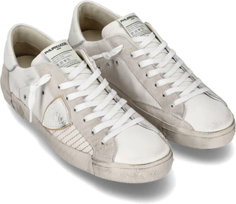 Philippe Model Witte Sneakers Vintage Stijl White Heren