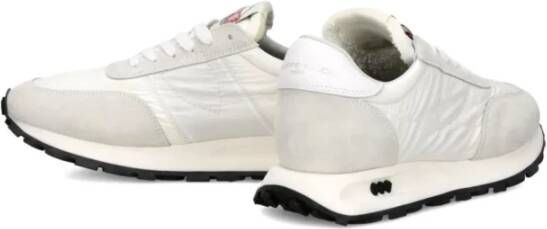 Philippe Model Witte Stof en Kalfsleren Sneakers