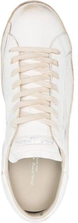 Philippe Model Witte Vetersneaker met Merkhiel White Heren