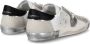 Philippe Model Paris X Sneaker van leer en wit suède met zwarte spoiler Wit - Thumbnail 4