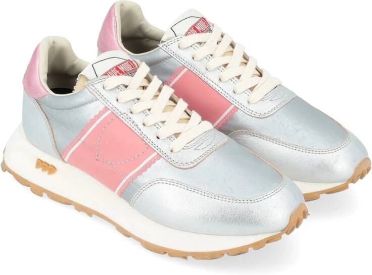 Philippe Model Zilver en Roze Vintage Hardloopschoenen Gray Dames