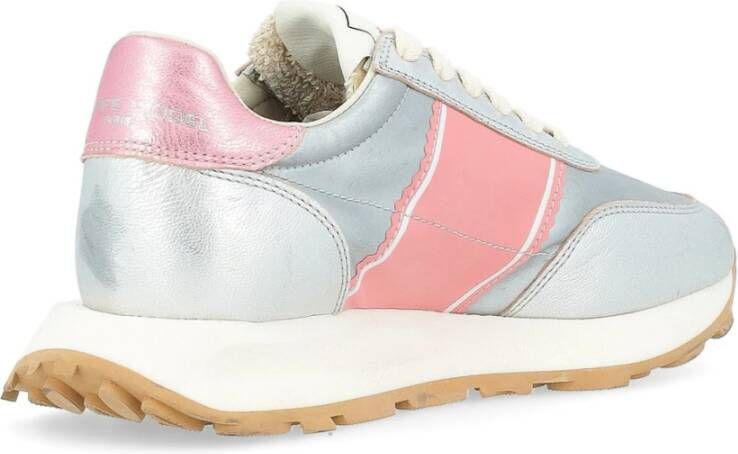 Philippe Model Zilver en Roze Vintage Hardloopschoenen Gray Dames