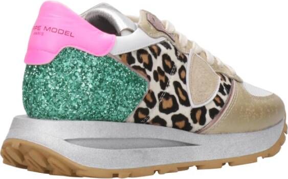 Philippe Model Zilveren Flicks Tropez Haute Low Sneaker Multicolor Dames