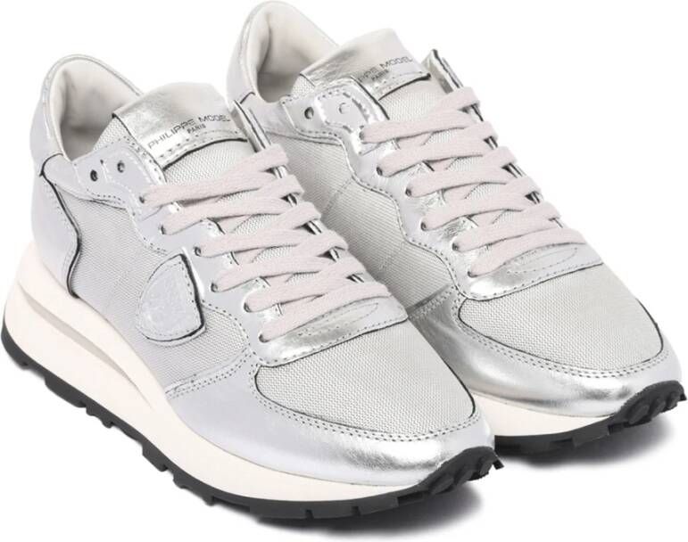 Philippe Model Zilveren Lage Sneakers Gray Dames