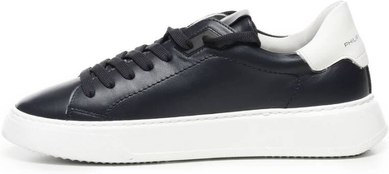 Philippe Model Zwart Wit Leren Sneakers Geheugen Inlegzool