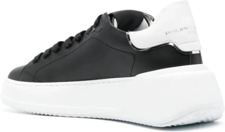 Philippe Model Zwart Wit Tres Temple Low Sneakers Black Dames