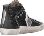Philippe Model Zwarte Hoge Sneakers Leer Suède Glitter Black Dames - Thumbnail 10