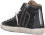 Philippe Model Zwarte Hoge Sneakers Leer Suède Glitter Black Dames - Thumbnail 11