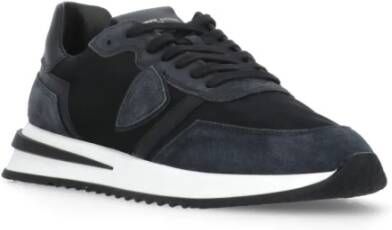 Philippe Model Zwarte Suède Leren Sneakers voor Mannen Black Heren