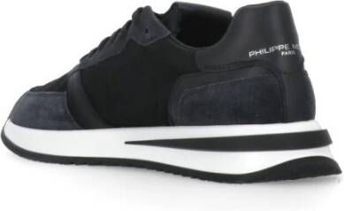 Philippe Model Zwarte Suède Leren Sneakers voor Mannen Black Heren