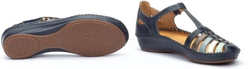 Pikolinos Blauwe leren damessandaal Blue Dames