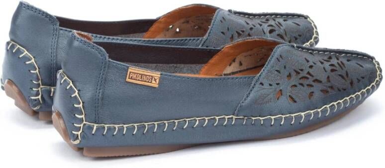 Pikolinos Blauwe Leren Loafer voor Dames Blue Dames