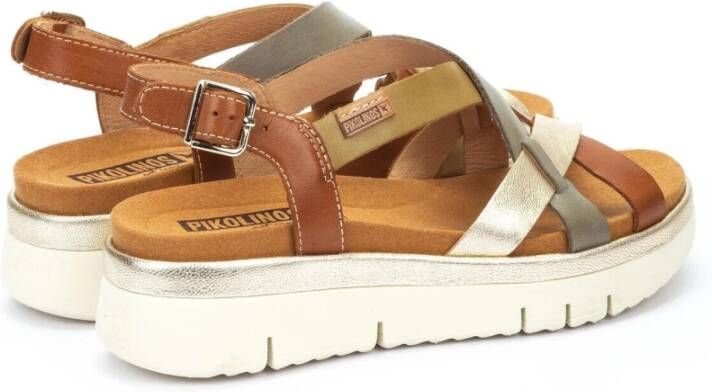 Pikolinos Bruine damessandaal Stijlvolle Palma Multicolor Dames
