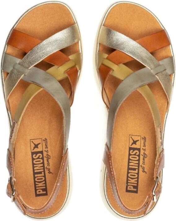 Pikolinos Bruine damessandaal Stijlvolle Palma Multicolor Dames