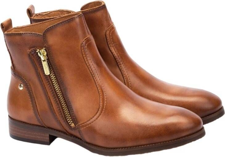 Pikolinos Dames Casual Kameelkleurige Leren Enkellaars