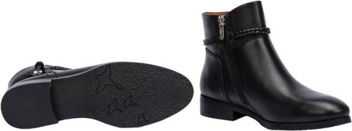 Pikolinos Dames Casual Zwarte Leren Enkellaars Black Dames
