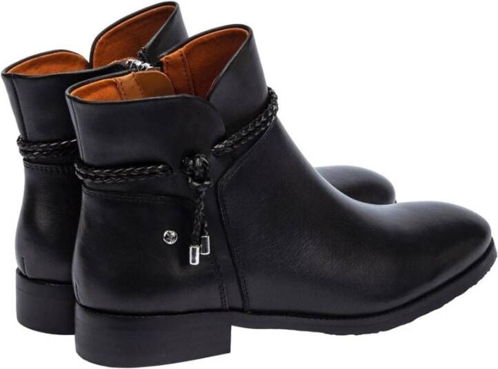Pikolinos Dames Casual Zwarte Leren Enkellaars Black Dames