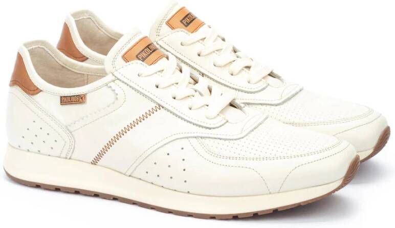 Pikolinos Elegante leren sneakers Off White Heren