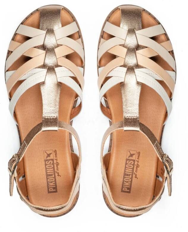 Pikolinos Gouden Band Formentera Sandalen Beige Dames