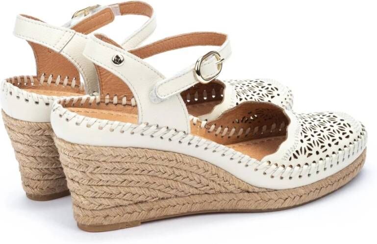 Pikolinos Handgemaakte Jute Sleehak Sandalen voor Dames White Dames