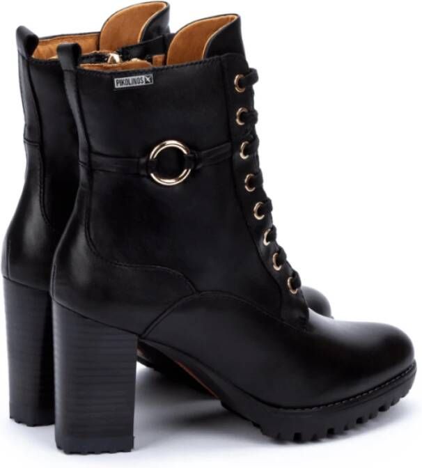 Pikolinos Gestudeerde Enkellaars met 9cm Hak Black Dames - Foto 4