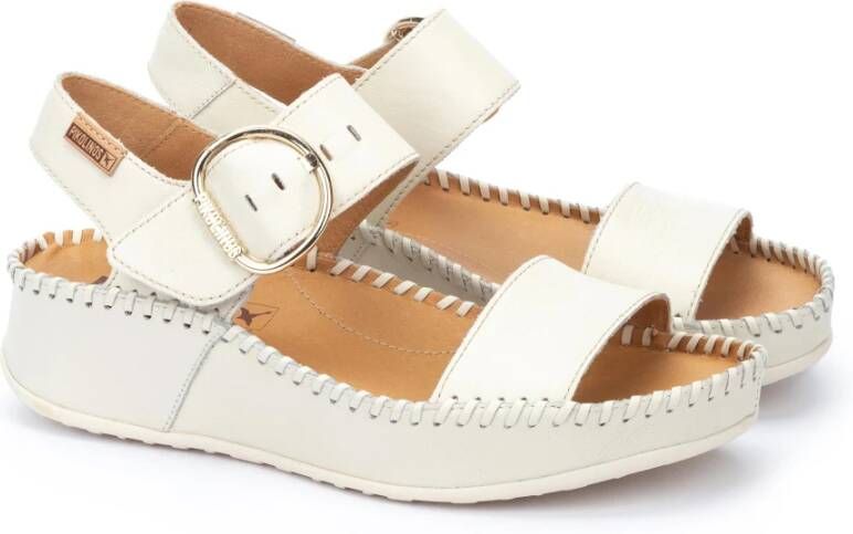 Pikolinos Lichtgewicht witte leren sandalen voor vrouwen White Dames