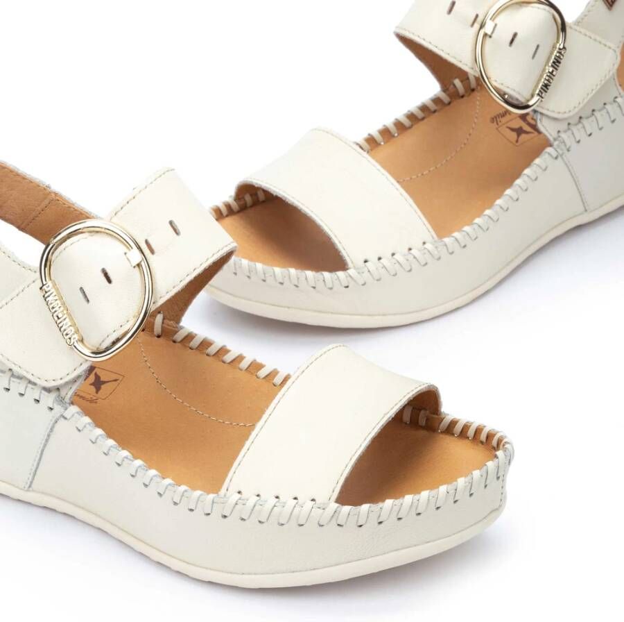 Pikolinos Lichtgewicht witte leren sandalen voor vrouwen White Dames