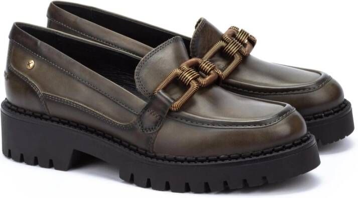 Pikolinos Studded Platform Loafer Green Dames