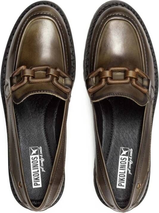 Pikolinos Studded Platform Loafer Green Dames