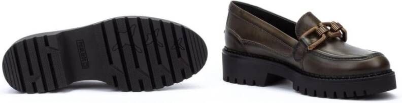 Pikolinos Studded Platform Loafer Green Dames