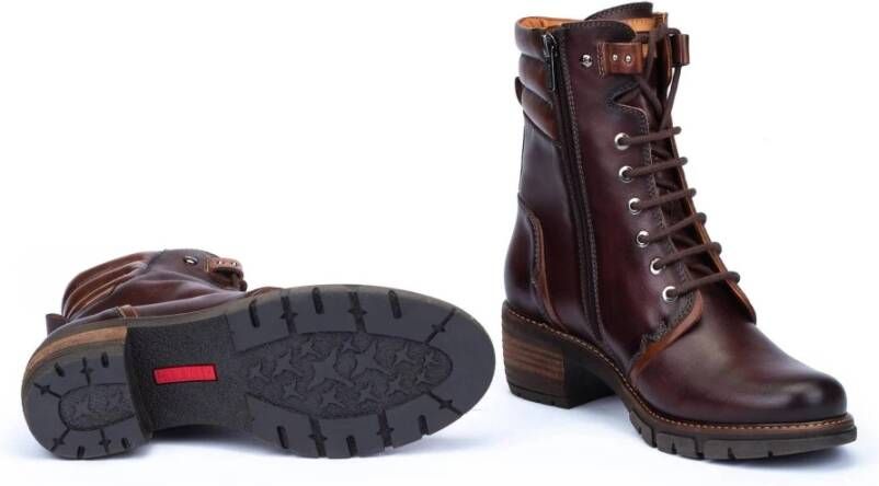Pikolinos Vetersluiting enkel laars Donkerbruin Brown Dames