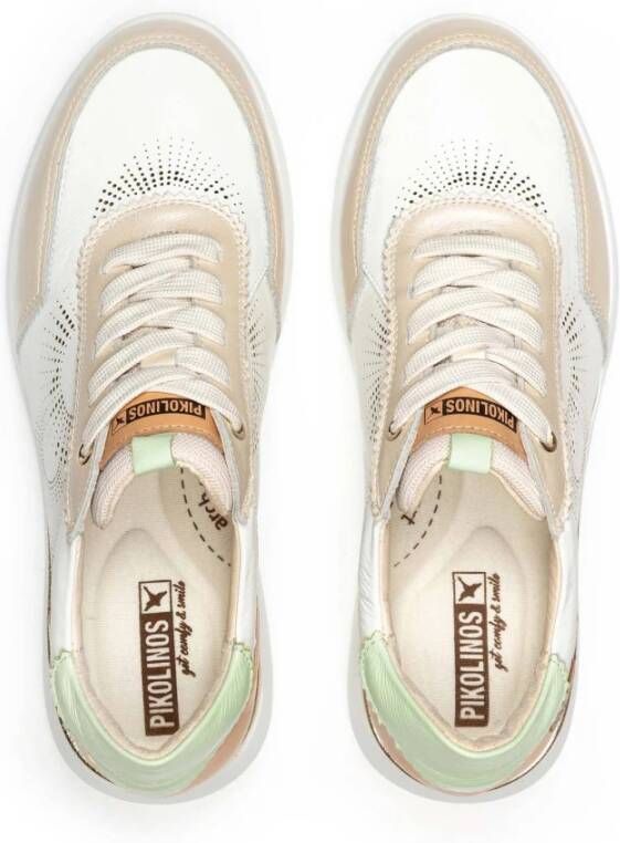 Pikolinos Witte Leren Rueda Damessneaker White Dames