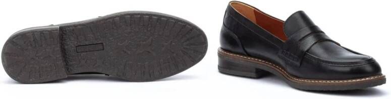 Pikolinos Zwarte leren loafers voor vrouwen