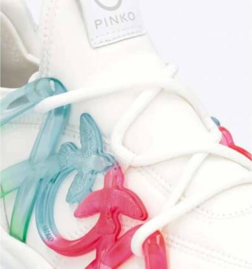 pinko Ariel Slip-On Sneakers van Satijn en Lakleer White Dames