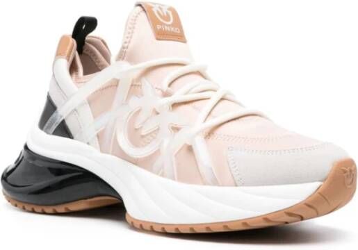 pinko Beige Sneakers met Multikleurig Design Beige Dames