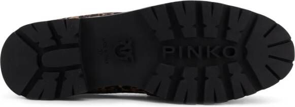 Pinko Bruine Platte Schoenen Love Birds Patch