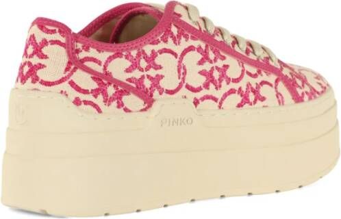 pinko Canvas Platform Sneakers Greta 04 Pink Dames