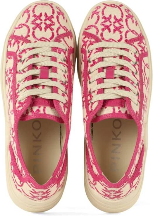 pinko Canvas Platform Sneakers Greta 04 Pink Dames