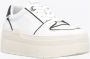 Pinko Contrasterende Leren Platform Sneakers White Dames - Thumbnail 10