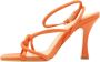 Pinko Oranje Leren Geweven Sandaal Stiletto Orange Dames - Thumbnail 3