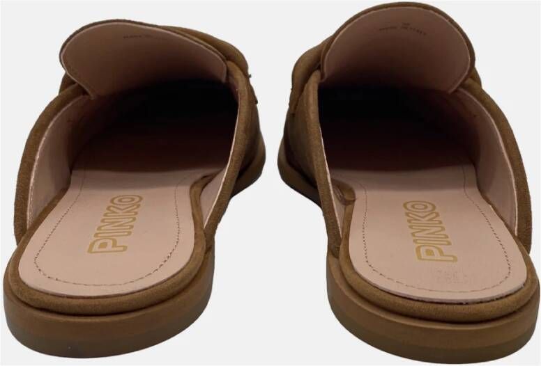pinko Kid Suede Klompen Brown Dames