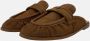 Pinko Suede Logo Mules Sandalen Brown Dames - Thumbnail 7