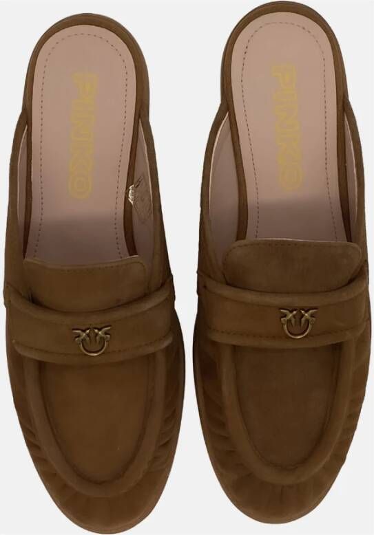 pinko Kid Suede Klompen Brown Dames
